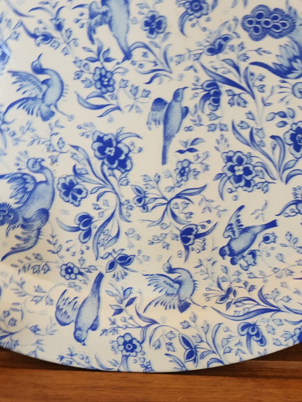 Vtg Elite England Tray Blue White Birds Novelty Print Metal 10" HTF Pattern - Picture 3 of 9